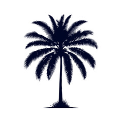 Obraz premium Palm tree silhouettes Clip art isolated vector illustration on white background
