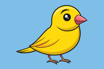 Belgian canary bird knocks vector kawaii art