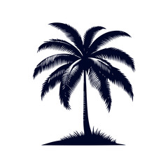 Palm tree silhouettes Clip art isolated vector illustration on white background