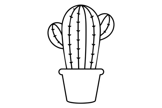 recommend clip art: cactus line art silhouette vector illustration