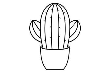 cactus line art silhouette vector illustration