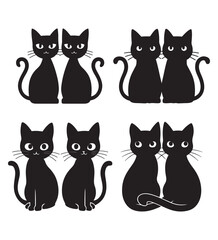 Cute Cat Silhouette Illustration 