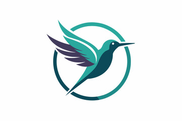 humming bird logo vector art illustration