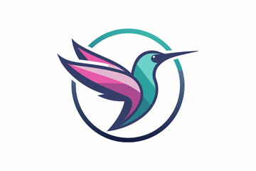 humming bird logo vector art illustration