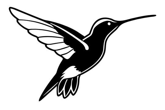 recommend clip art: hummingbird line art silhouette vector illustration