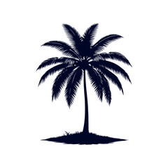 Palm tree silhouettes Clip art isolated vector illustration on white background