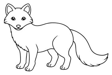 fox line art silhouette vector illustration