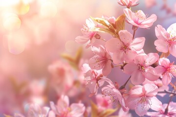 Fototapeta premium Cherry blossom tree / Sakura tree for banner / desktop wallpaper