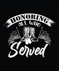 Obraz premium HONORING ALL WHO SERVED TSHIRT DESIGN