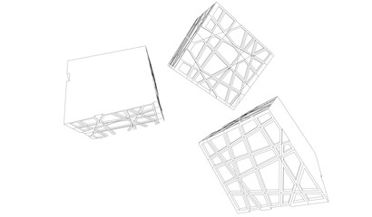 Building 3d structure. Architectural background. 