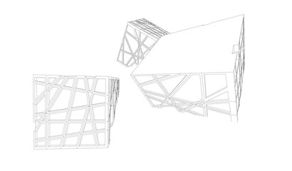Building 3d structure. Architectural background. 