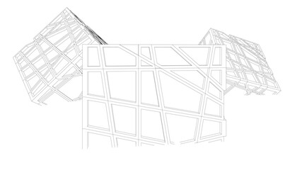 Fototapeta premium Building 3d structure. Architectural background. 