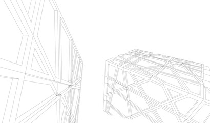 Building 3d structure. Architectural background. 