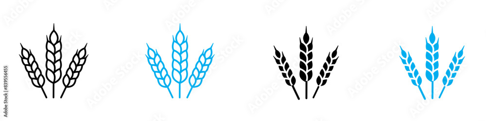 Poster wheat icon vector set collection for web
