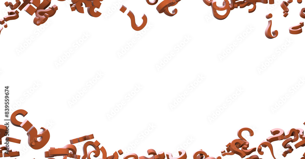 Aufkleber infinite question marks on a plane, original three dimensional illustration.