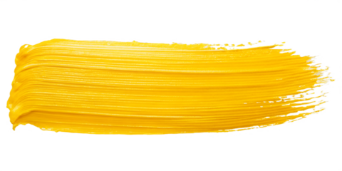 yellow paint texture isolated on transparent background