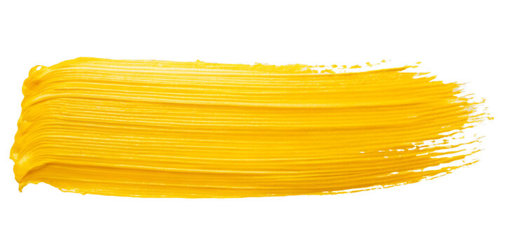 yellow paint texture isolated on transparent background