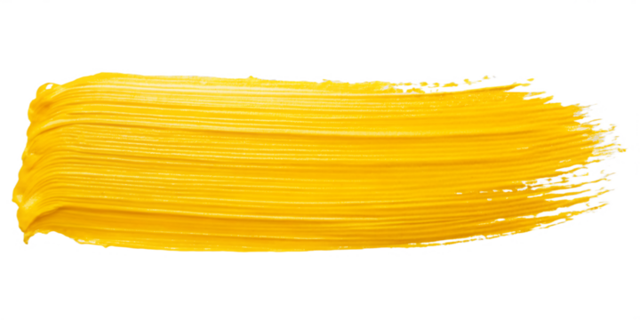 yellow paint texture isolated on transparent background