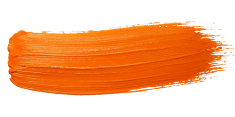 orange paint texture isolated on transparent background