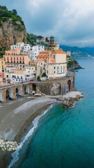 Church on the cliff side road in Atrani, Amalfi Coast