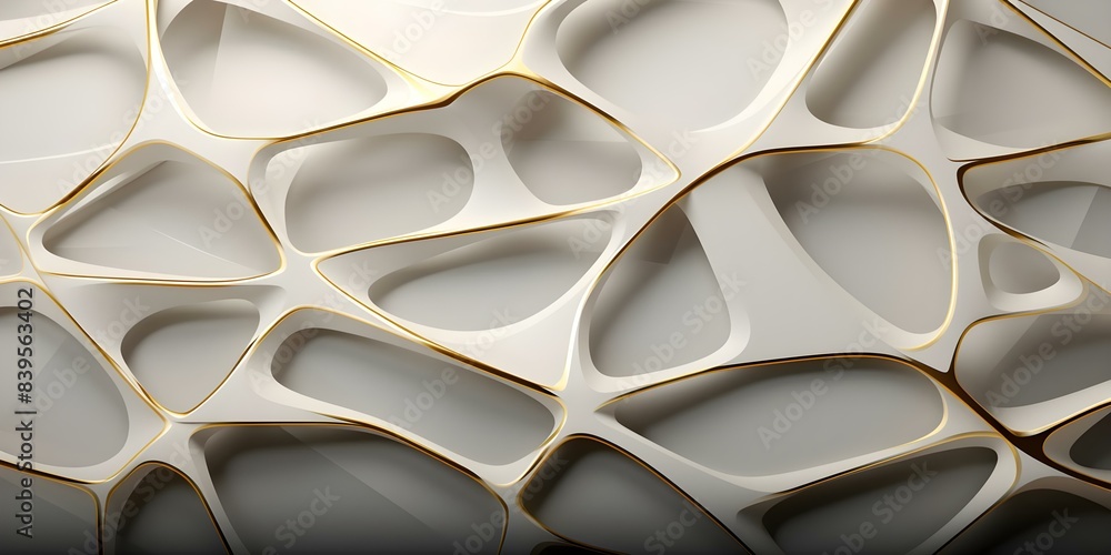 Poster elegant white abstract background with gold polygon lines creating an attractive aesthetic. concept 