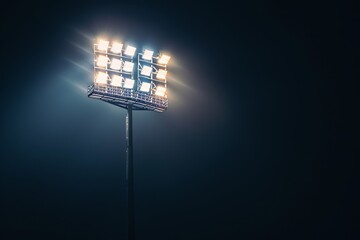 Stadium Lights Illuminating Foggy Night Sky