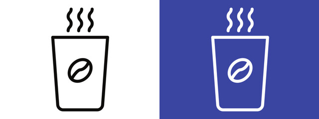 Hot coffee cup icon logo set vector