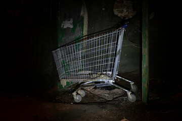 shopping cart in the night