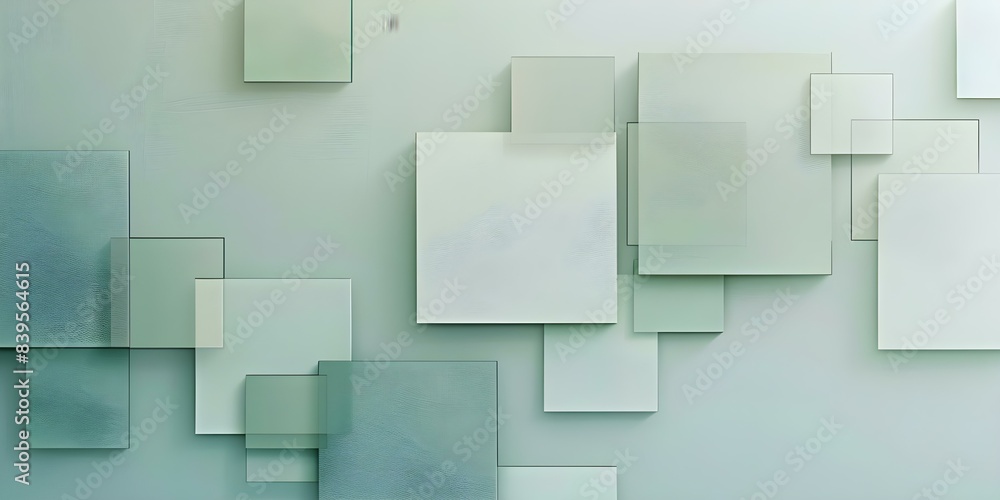 Poster a soft background in a muted color palette with subtle gradients and squares for design elements the