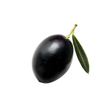 black olive isolated on transparent background. generative ai
