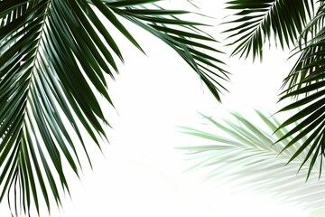 Palm tree silhouette delicate pristine white background close up vibrant fusion nature theme