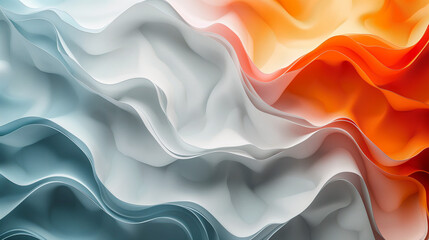 Obraz premium Abstract image featuring vibrant blue, white, and orange colors flowing together in a dynamic, swirling pattern that evokes a sense of movement and energy