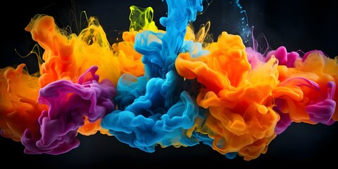 Fototapeta premium Advanced Technology Creates Stunning Colorful Liquid Explosion. Concept Technology, Liquid Explosion, Colorful, Advanced, Stunning
