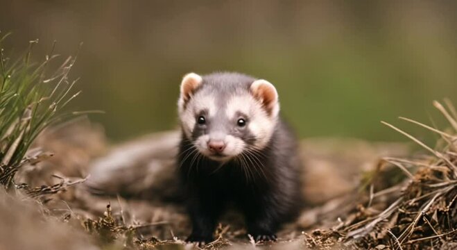 ferret on the grass