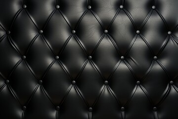 Close Up of Black Leather Upholstery With Diamond Stitching