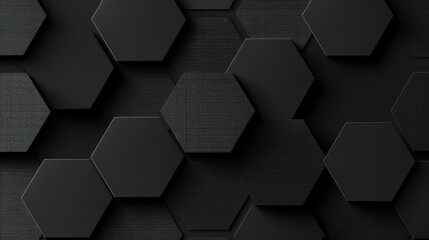Abstract black texture background hexagon carbon