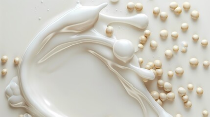 Splash of soy milk with blank space background for advertising.