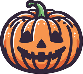 Funny Halloween pumpkin silhouette vector.
Halloween pumpkin icons style on white background