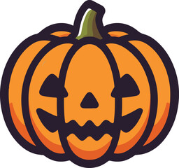 Funny Halloween pumpkin silhouette vector.
Halloween pumpkin icons style on white background