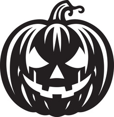 Funny Halloween pumpkin silhouette vector.
Halloween pumpkin icons style on white background
