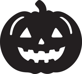 Funny Halloween pumpkin silhouette vector.
Halloween pumpkin icons style on white background