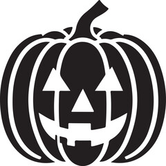 Funny Halloween pumpkin silhouette vector.
Halloween pumpkin icons style on white background