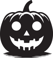 Funny Halloween pumpkin silhouette vector.
Halloween pumpkin icons style on white background