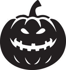 Funny Halloween pumpkin silhouette vector.
Halloween pumpkin icons style on white background