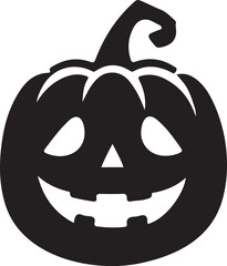 Funny Halloween pumpkin silhouette vector.
Halloween pumpkin icons style on white background