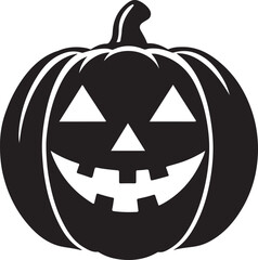 Funny Halloween pumpkin silhouette vector.
Halloween pumpkin icons style on white background