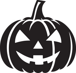 Funny Halloween pumpkin silhouette vector.
Halloween pumpkin icons style on white background