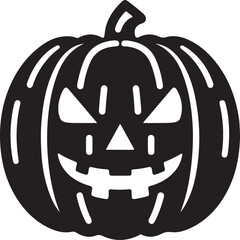 Funny Halloween pumpkin silhouette vector.
Halloween pumpkin icons style on white background