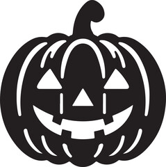 Funny Halloween pumpkin silhouette vector.
Halloween pumpkin icons style on white background