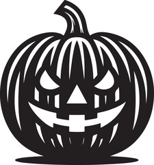 Funny Halloween pumpkin silhouette vector.
Halloween pumpkin icons style on white background